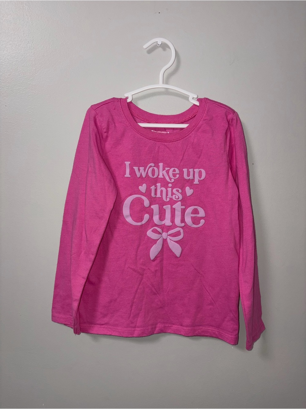 The Children’s Place Pink I Woke Up This Cute Bow Graphic Long Sleeve Tee 5T